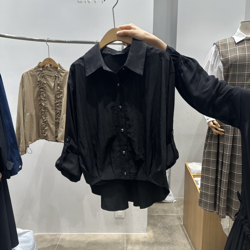 ENVY韓國直郵㊣女裝新款時尚職業25秋冬推薦襯衫蕾絲衫長款ENVY襯衫/蕾絲衫圖色3