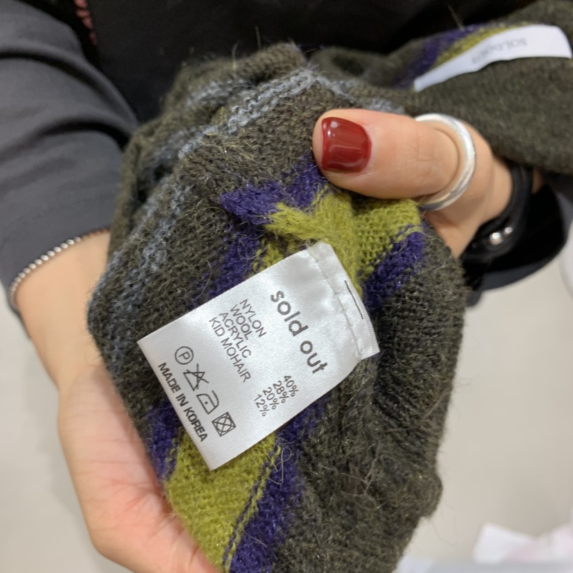 SOLD OUT東大門㊣實拍女士新品時尚熱賣25秋冬真品針織衫條紋SOLD OUT針織衫