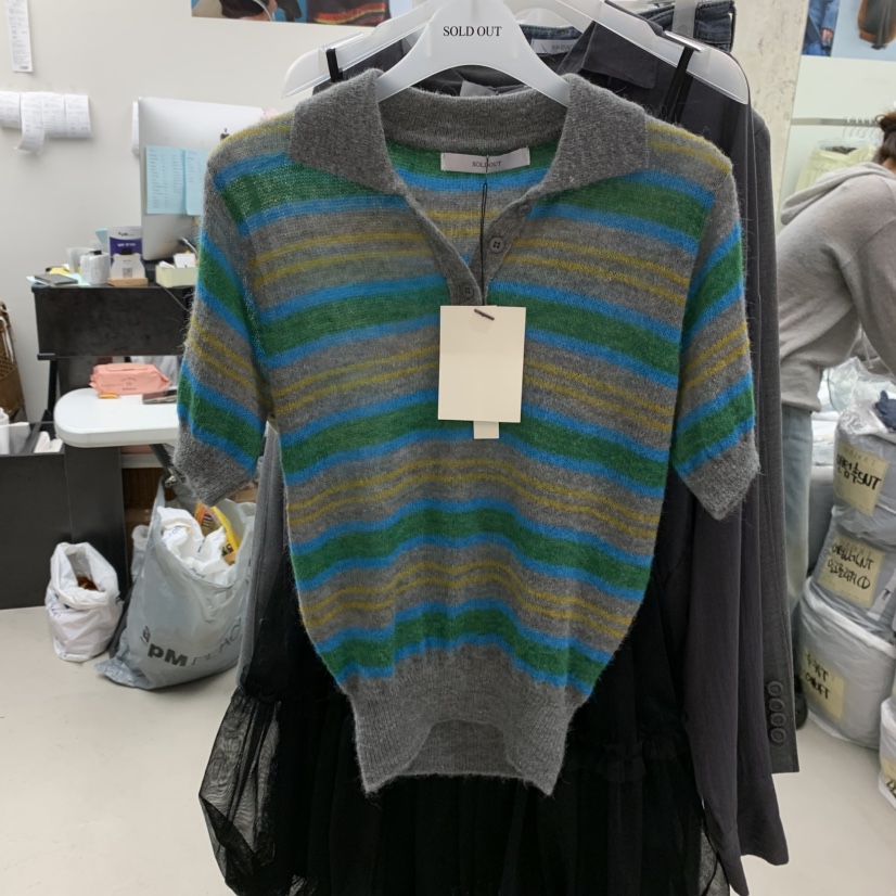 SOLD OUT東大門㊣實拍女士新品時尚熱賣25秋冬真品針織衫條紋SOLD OUT針織衫圖色1