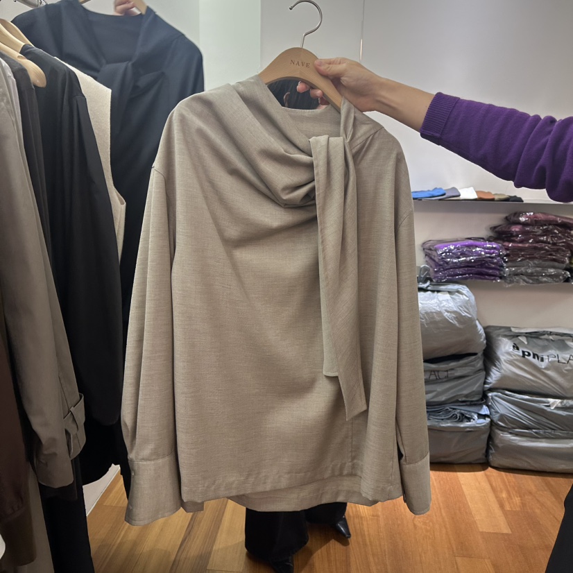 NAVE韓國代購㊣女裝新品人氣真品25秋冬時尚熱賣襯衫蕾絲衫NAVE襯衫/蕾絲衫圖色1