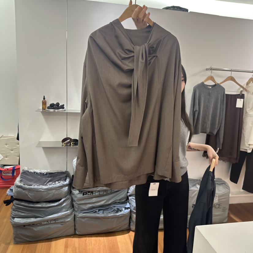 NAVE韓國代購㊣女裝新品人氣真品25秋冬時尚熱賣襯衫蕾絲衫NAVE襯衫/蕾絲衫圖色3