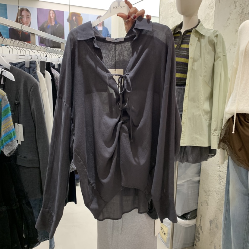 SOLD OUT韓國代購㊣女裝新款25秋冬職業人氣真品襯衫蕾絲衫SOLD OUT襯衫/蕾絲衫圖色1