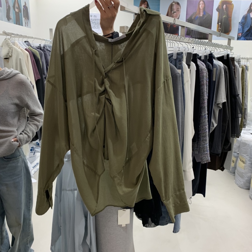 SOLD OUT韓國代購㊣女裝新款25秋冬職業人氣真品襯衫蕾絲衫SOLD OUT襯衫/蕾絲衫圖色2