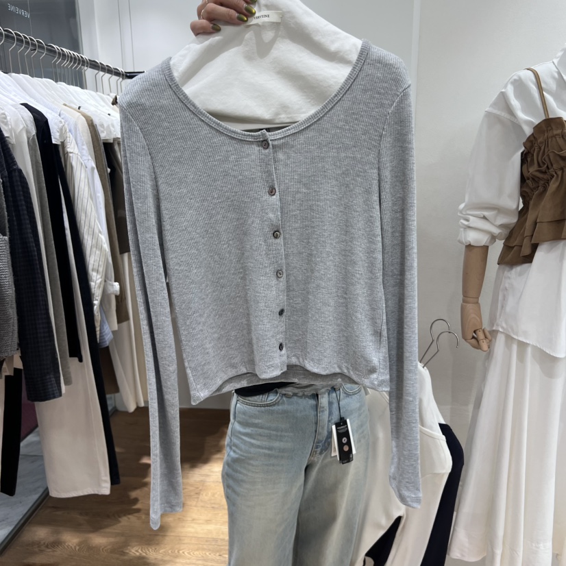 VERVEINE東大門㊣直郵女士新品推薦職業25秋冬熱賣休閑長袖T恤VERVEINE長袖T恤圖色2