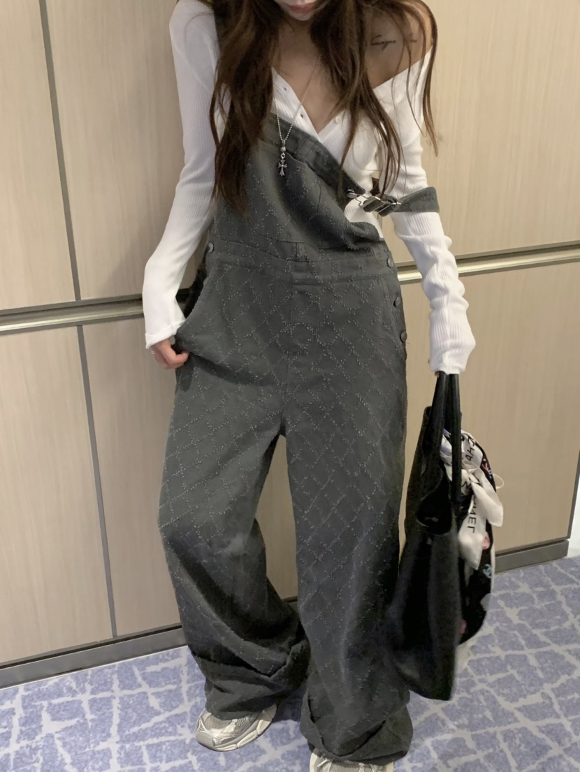 VIRKIN東大門㊣代購女裝新款時尚真品熱賣職業推薦25秋冬背帶褲VIRKIN背帶褲