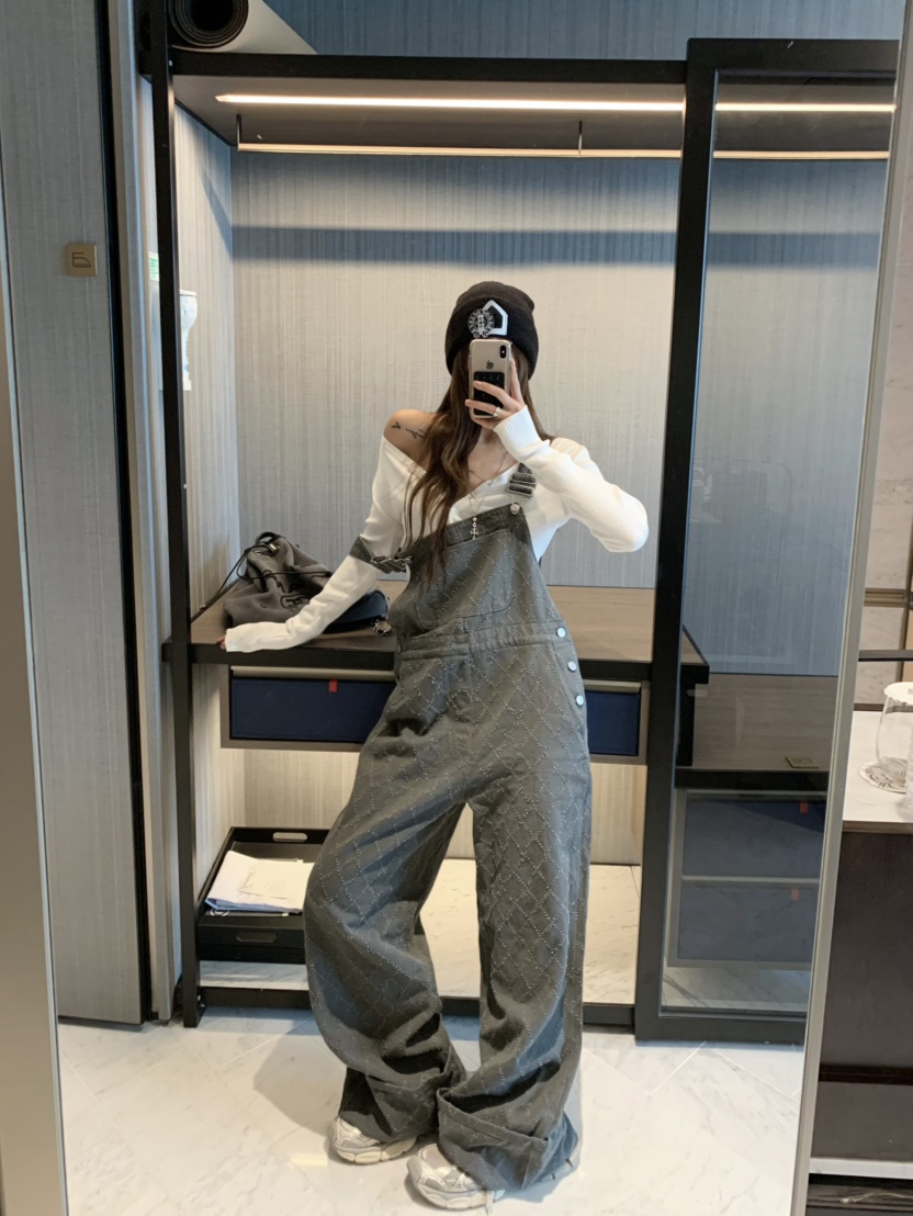 VIRKIN東大門㊣代購女裝新款時尚真品熱賣職業推薦25秋冬背帶褲VIRKIN背帶褲圖色3