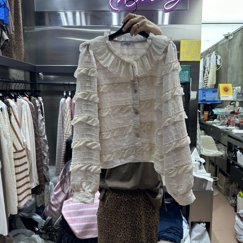 RUNWAY-런웨이東大門㊣直郵女裝新品熱賣職業25秋冬襯衫蕾絲衫RUNWAY襯衫/蕾絲衫圖色2