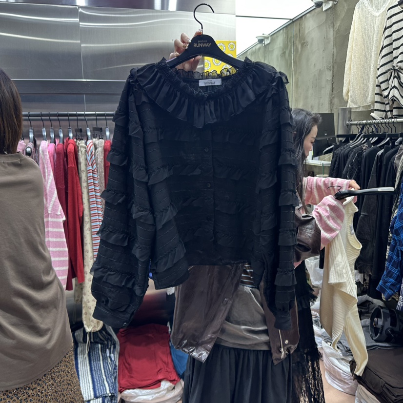 RUNWAY-런웨이東大門㊣直郵女裝新品熱賣職業25秋冬襯衫蕾絲衫RUNWAY襯衫/蕾絲衫圖色3