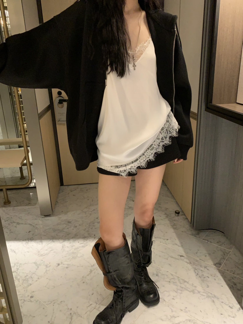 VIRKIN韓國直郵㊣女裝新款休閑職業25秋冬時尚吊帶背心蕾絲VIRKIN吊帶/背心