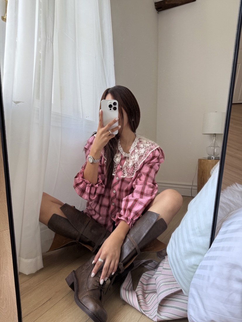 MOSMOS韓國代購㊣女裝新款時尚推薦真品25秋冬熱賣襯衫蕾絲衫MOSMOS襯衫/蕾絲衫