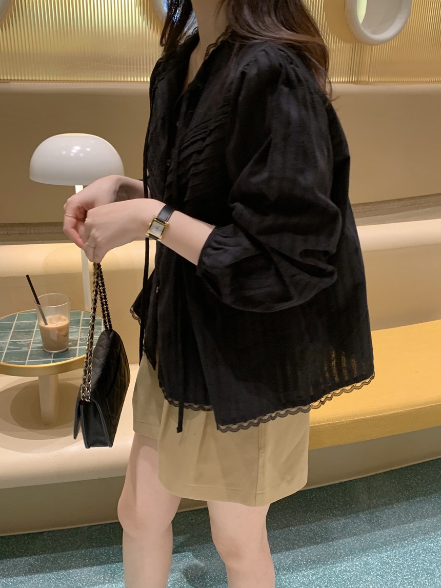 FRILL-T東大門㊣代購女裝新品真品人氣熱賣時尚襯衫蕾絲衫FRILL-T襯衫/蕾絲衫