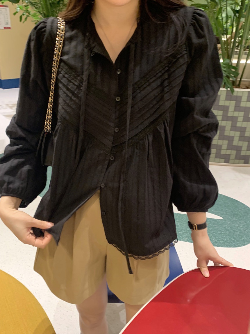 FRILL-T東大門㊣代購女裝新品真品人氣熱賣時尚襯衫蕾絲衫FRILL-T襯衫/蕾絲衫圖色1