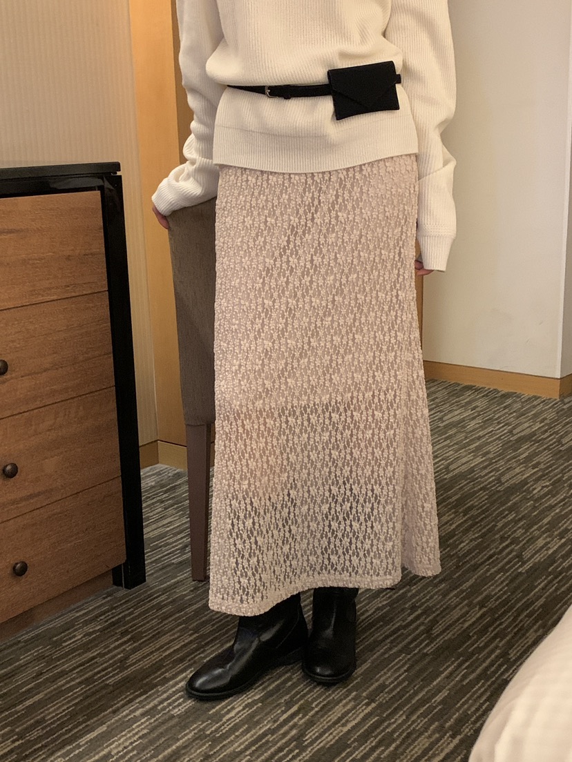 FRILL-T韓國直郵㊣女士新品25秋冬熱賣休閑人氣推薦長裙蕾絲FRILL-T長裙
