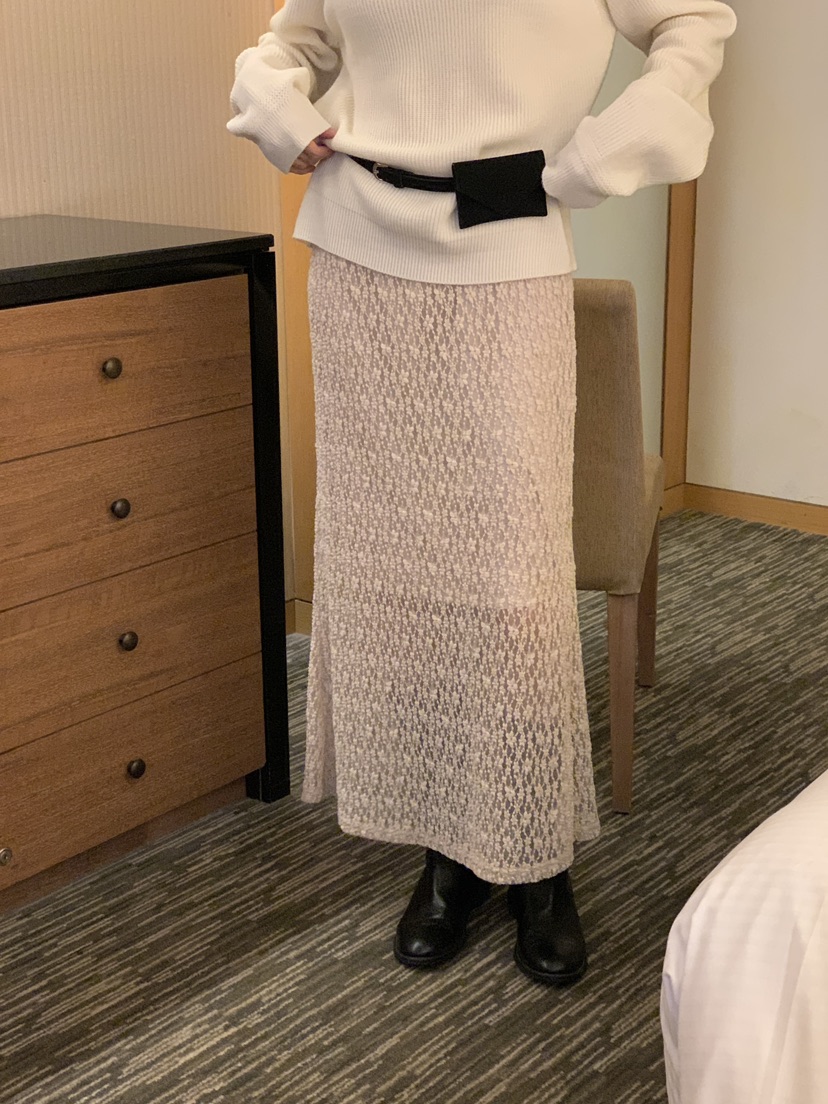 FRILL-T韓國直郵㊣女士新品25秋冬熱賣休閑人氣推薦長裙蕾絲FRILL-T長裙