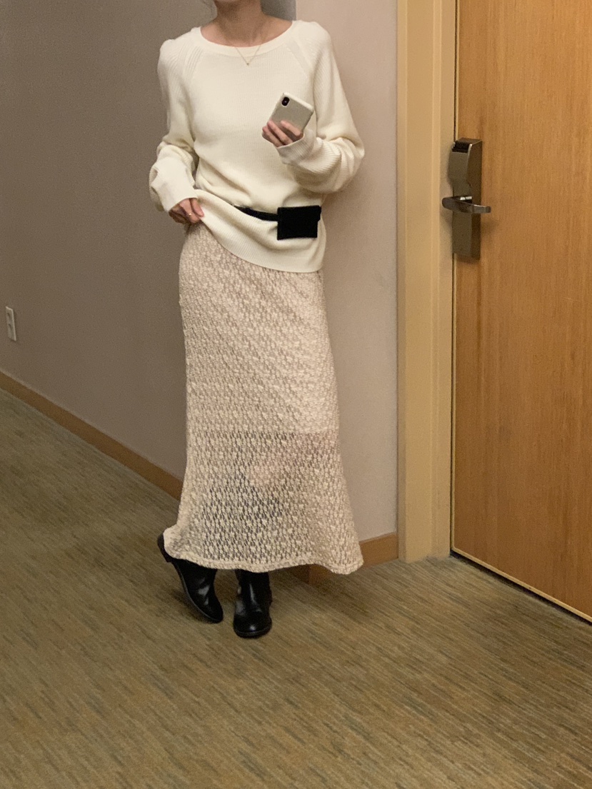 FRILL-T韓國直郵㊣女士新品25秋冬熱賣休閑人氣推薦長裙蕾絲FRILL-T長裙