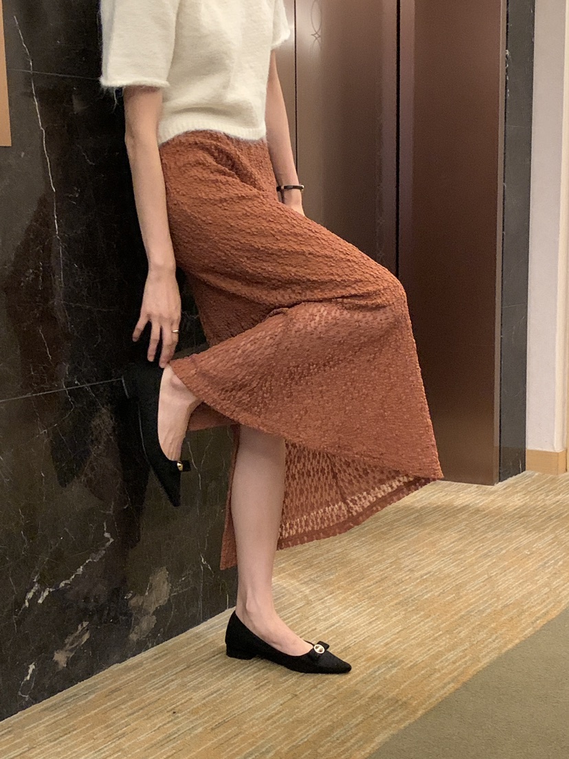 FRILL-T韓國直郵㊣女士新品25秋冬熱賣休閑人氣推薦長裙蕾絲FRILL-T長裙