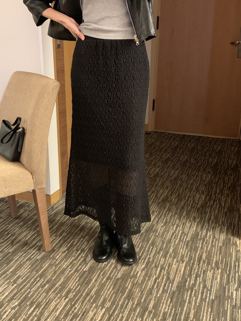 FRILL-T韓國直郵㊣女士新品25秋冬熱賣休閑人氣推薦長裙蕾絲FRILL-T長裙