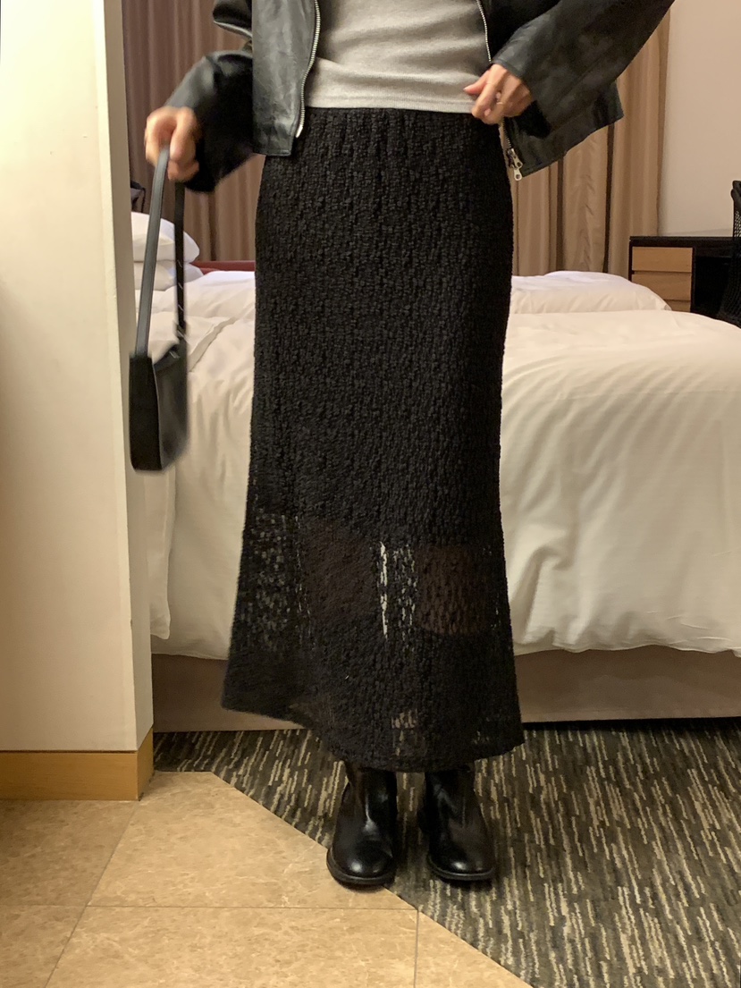 FRILL-T韓國直郵㊣女士新品25秋冬熱賣休閑人氣推薦長裙蕾絲FRILL-T長裙
