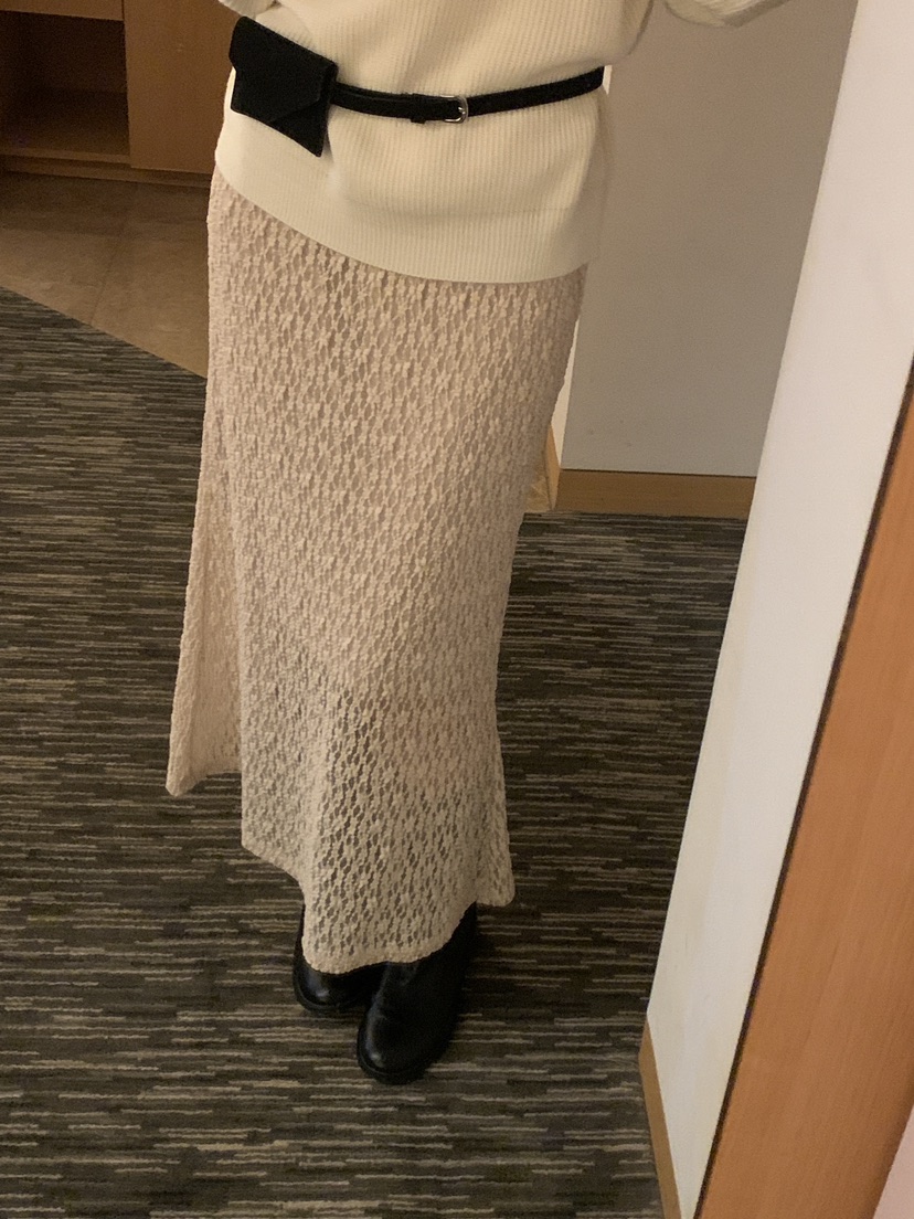 FRILL-T韓國直郵㊣女士新品25秋冬熱賣休閑人氣推薦長裙蕾絲FRILL-T長裙圖色3
