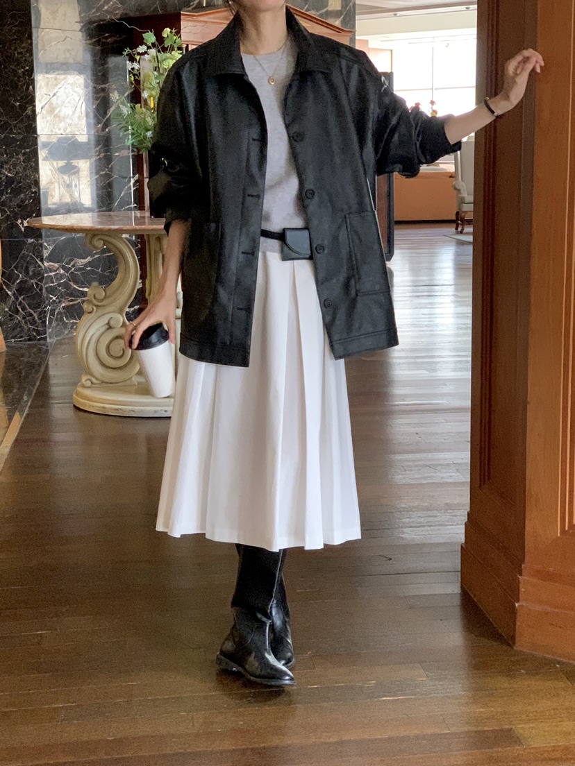 FRILL-T韓國代購㊣女裝新款休閑熱賣真品職業25秋冬推薦皮衣FRILL-T皮衣