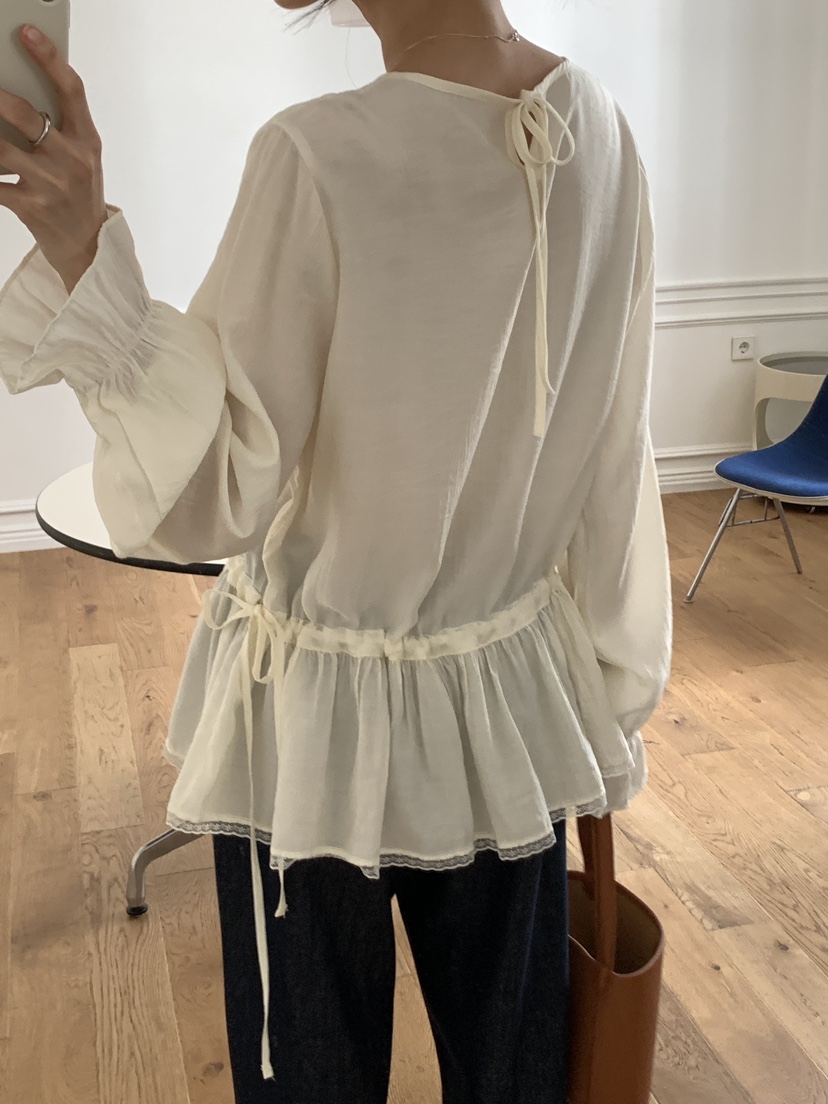 FRILL-T韓國代購㊣女士新款時尚真品人氣休閑25秋冬襯衫蕾絲衫FRILL-T襯衫/蕾絲衫