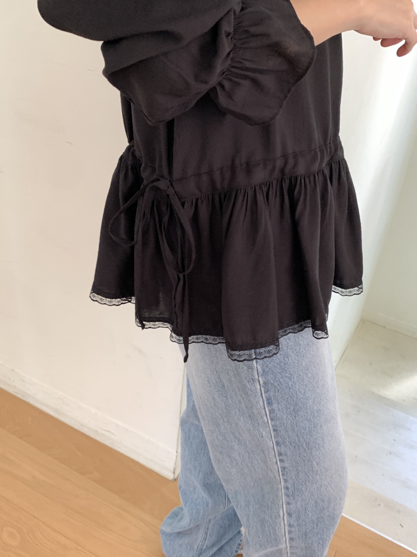 FRILL-T韓國代購㊣女士新款時尚真品人氣休閑25秋冬襯衫蕾絲衫FRILL-T襯衫/蕾絲衫