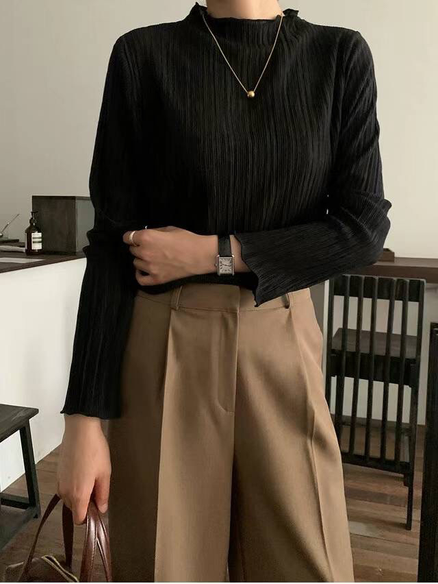 FRILL-T東大門㊣代購女裝新品時尚25秋冬人氣真品休閑長袖T恤FRILL-T長袖T恤圖色3