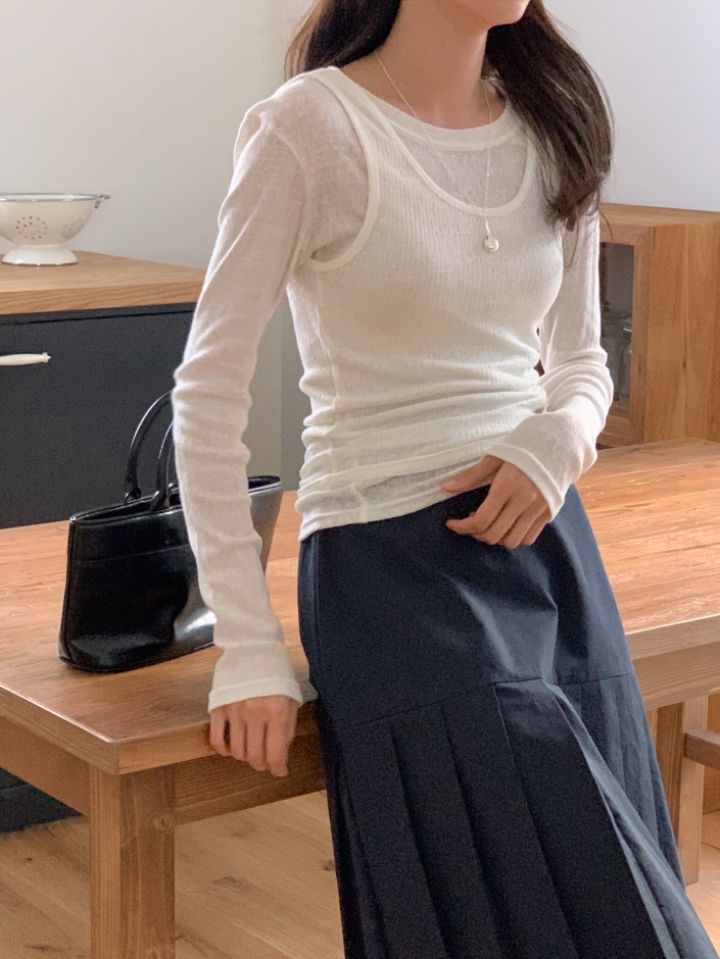 BABY SALON韓國代購㊣女士新品人氣25秋冬真品職業長袖T恤BABY SALON長袖T恤