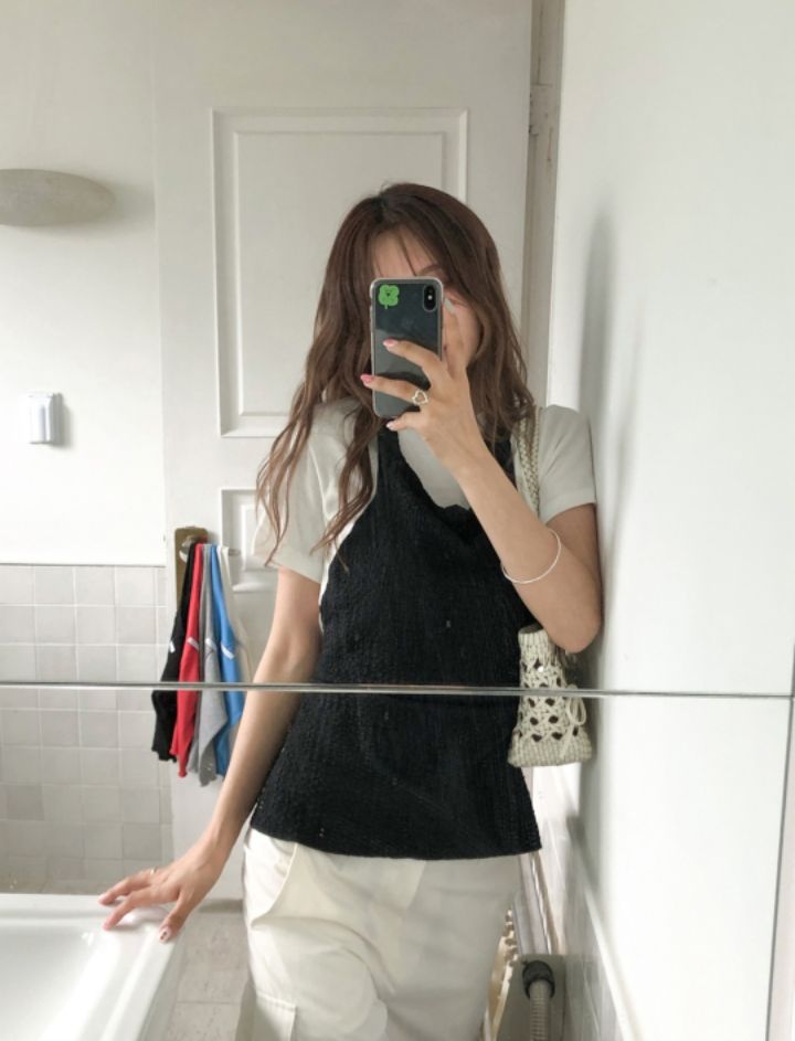 LIVE FOREVER東大門㊣代購女裝新品25秋冬時尚人氣吊帶背心LIVE FOR_EVER吊帶/背心圖色2