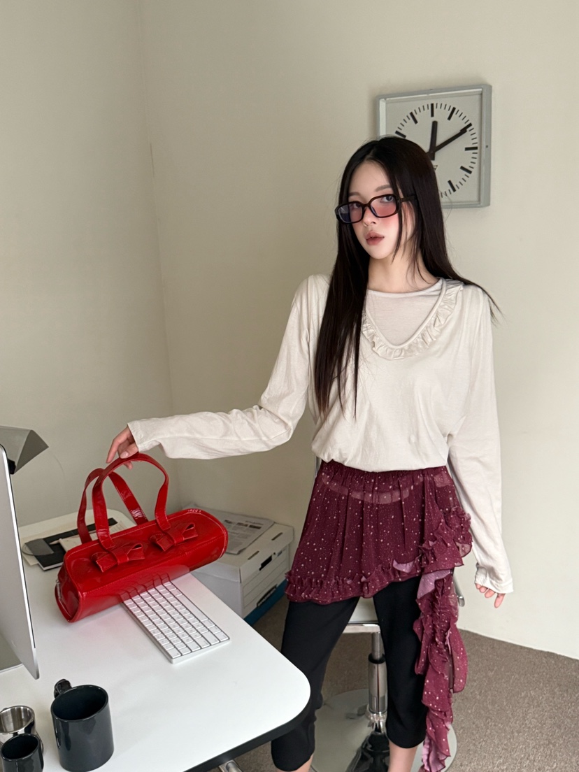 MAISONDEGLORY東大門㊣直郵女士新款推薦休閑人氣真品長袖T恤MAISON DE GLORY長袖T恤
