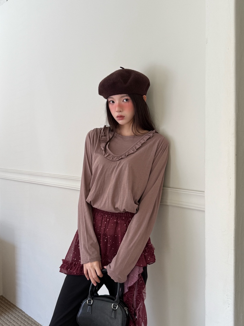 MAISONDEGLORY東大門㊣直郵女士新款推薦休閑人氣真品長袖T恤MAISON DE GLORY長袖T恤