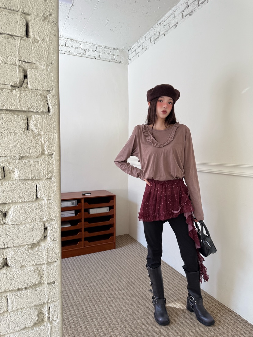 MAISONDEGLORY東大門㊣直郵女士新款推薦休閑人氣真品長袖T恤MAISON DE GLORY長袖T恤