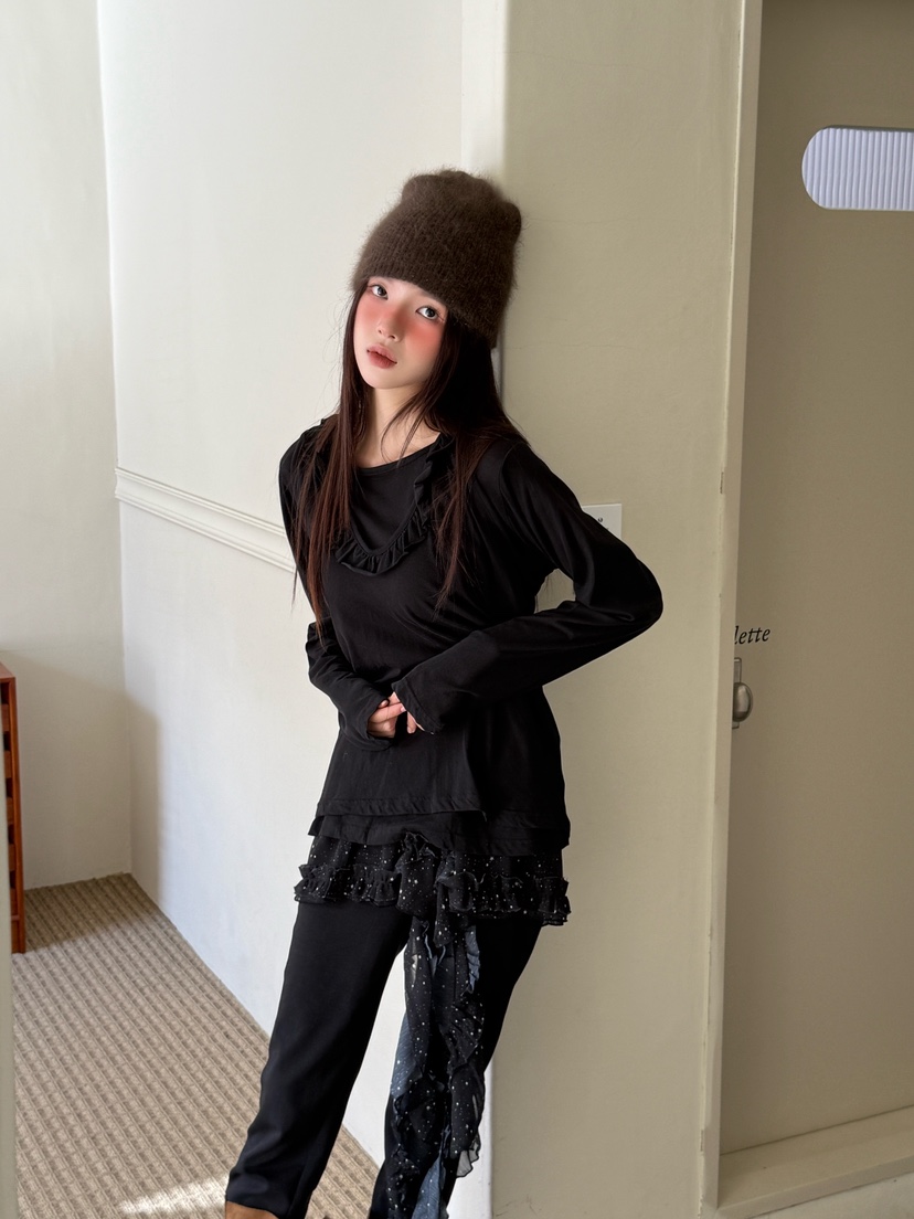 MAISONDEGLORY東大門㊣直郵女士新款推薦休閑人氣真品長袖T恤MAISON DE GLORY長袖T恤