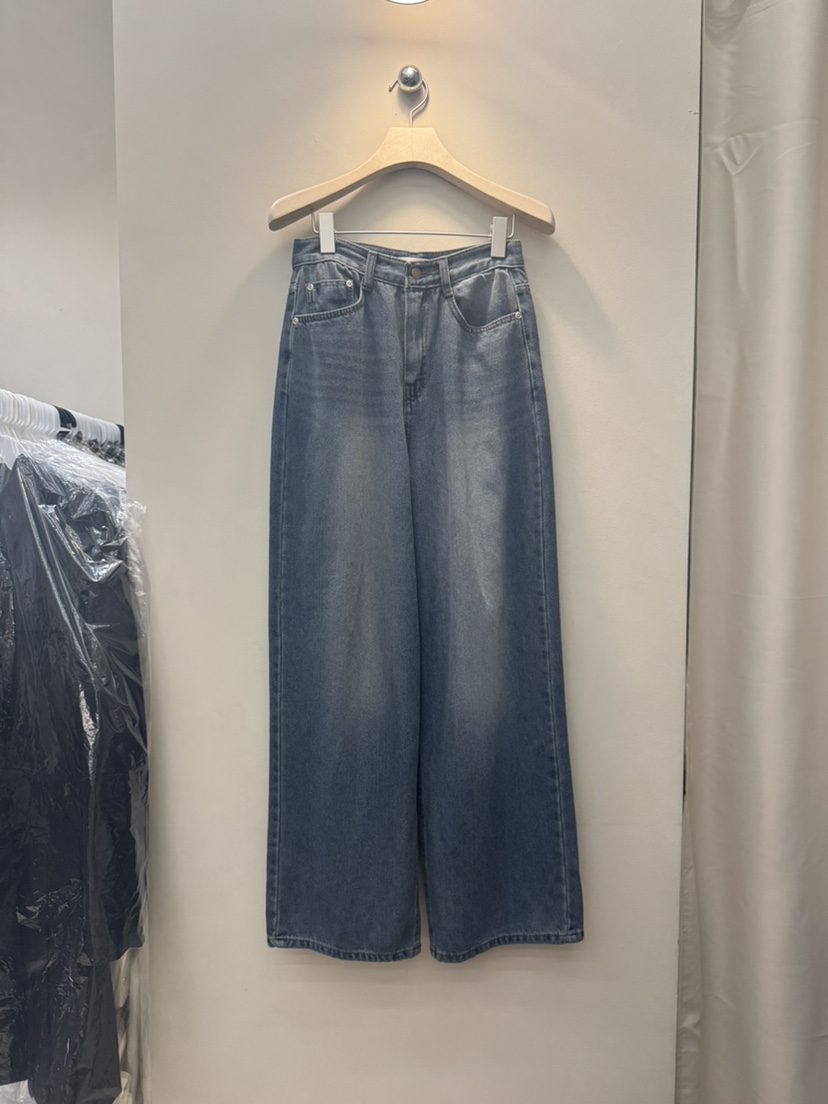 NOTHING東大門㊣代購女裝新品人氣熱賣推薦真品牛仔褲寬松牛仔NOTHING牛仔褲圖色1