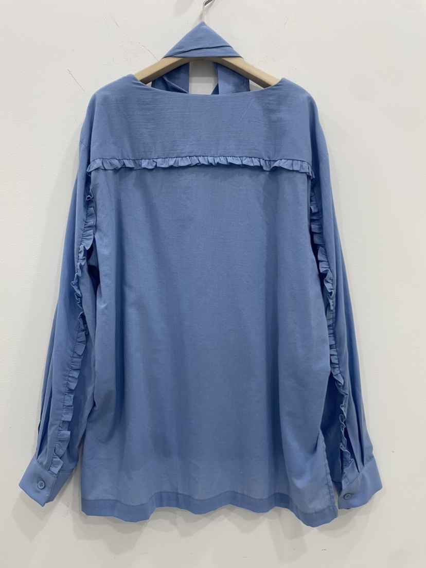 REIZ韓國代購㊣女士新品25秋冬休閑職業熱賣襯衫蕾絲衫含腰帶REIZ襯衫/蕾絲衫