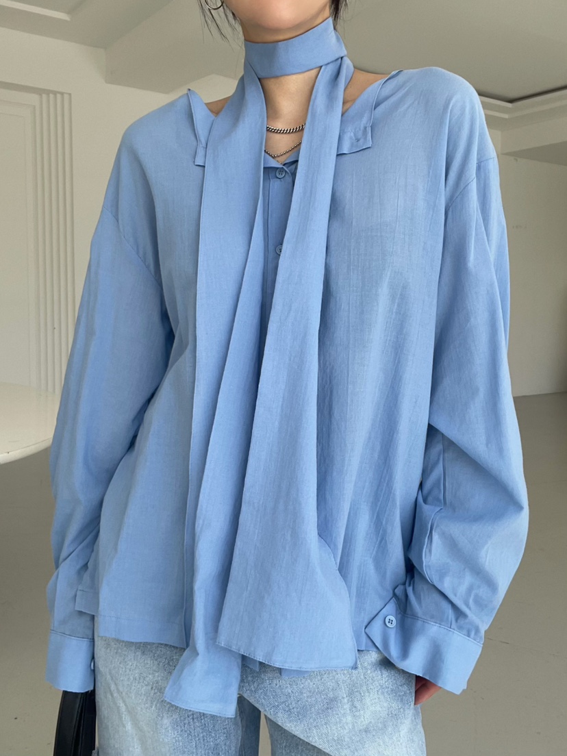 REIZ韓國代購㊣女士新品25秋冬休閑職業熱賣襯衫蕾絲衫含腰帶REIZ襯衫/蕾絲衫