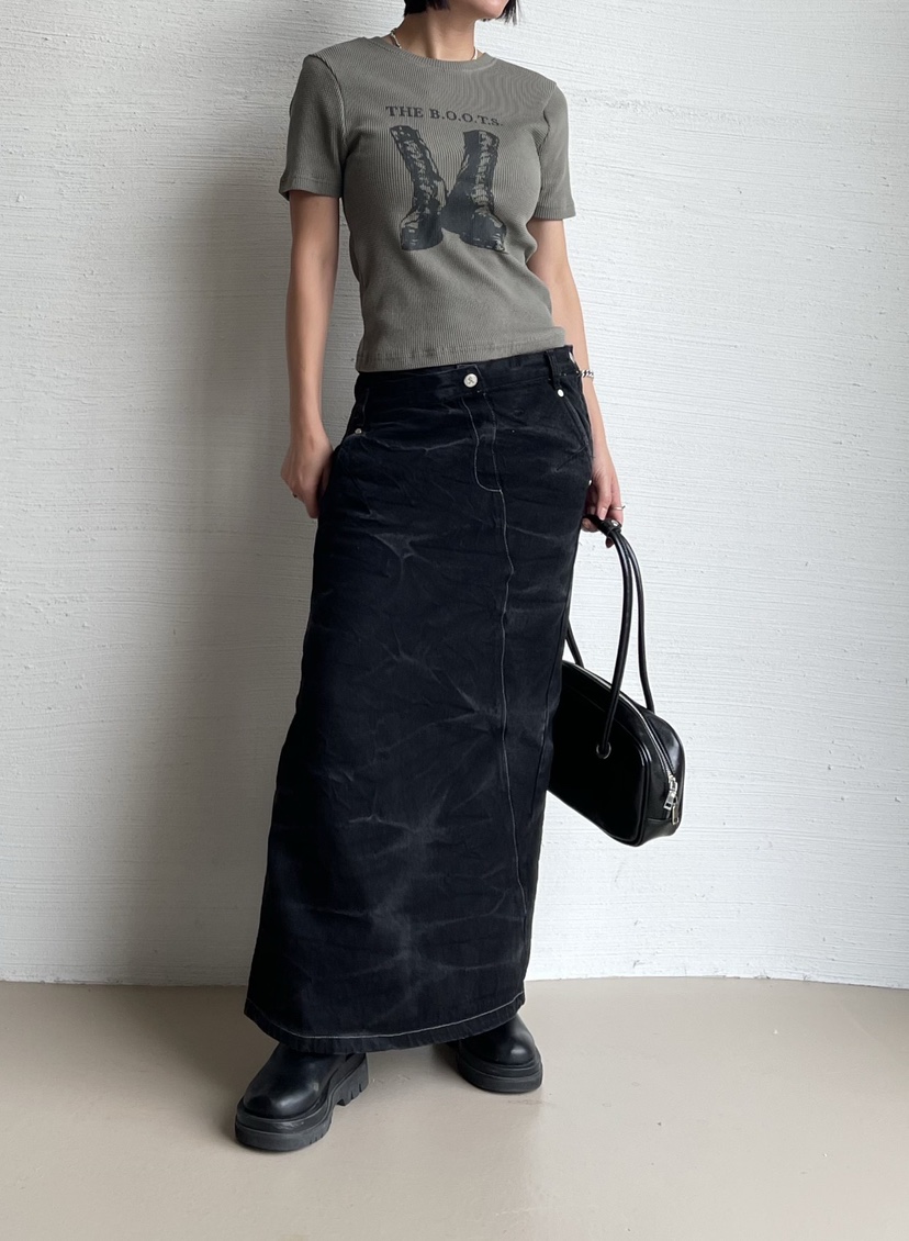 REIZ韓國代購㊣女裝新品時尚真品人氣熱賣休閑25秋冬推薦長裙REIZ長裙