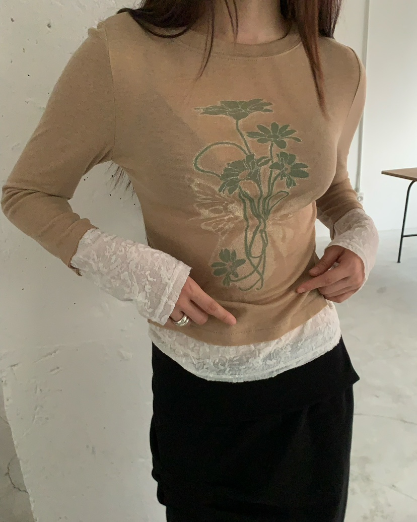 AWESOMESAUCE東大門㊣實拍女士新品職業推薦人氣25秋冬長袖T恤AWESOME SAUCE長袖T恤