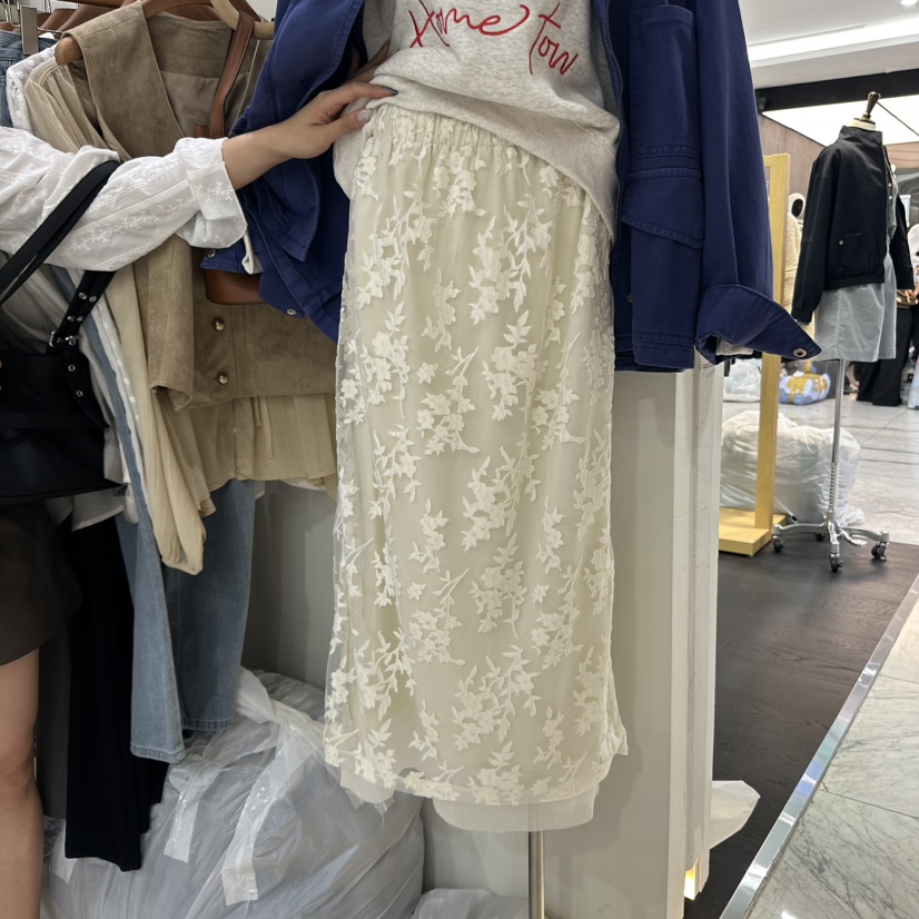 MELO東大門㊣代購女士新品人氣25秋冬休閑推薦真品長裙蕾絲MELO長裙圖色1