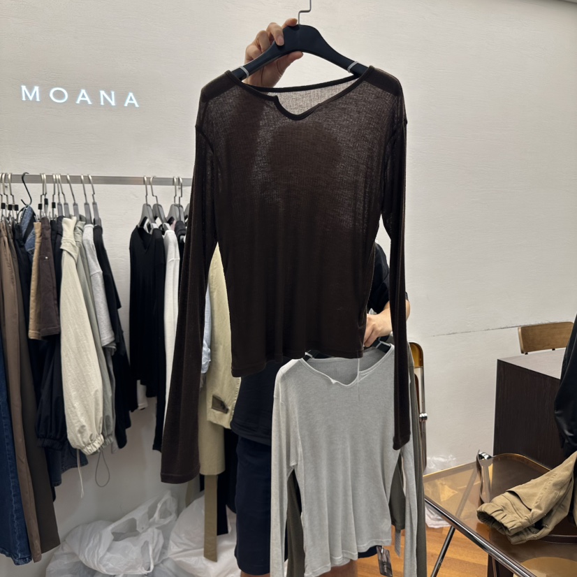 MOANA東大門㊣實拍女士新品職業休閑時尚熱賣推薦人氣長袖T恤MOANA長袖T恤圖色4