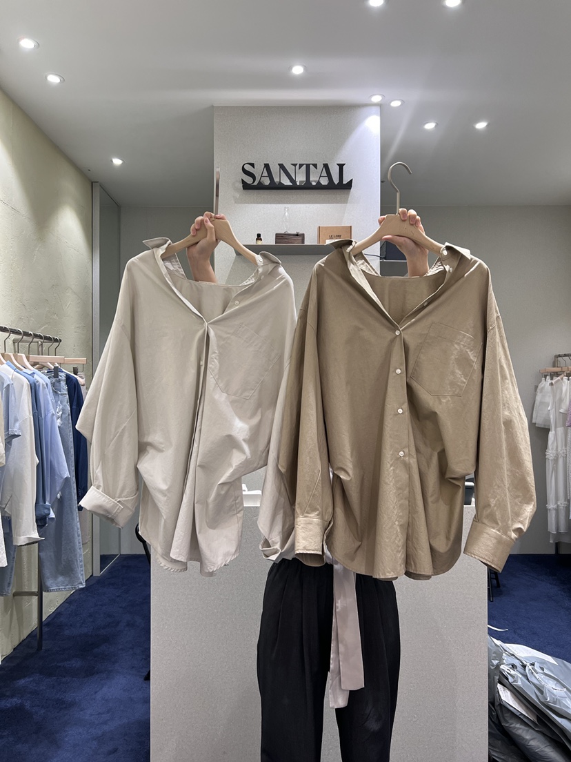 SANTAL東大門㊣代購女裝新款真品25秋冬休閑人氣襯衫蕾絲衫SANTAL襯衫/蕾絲衫