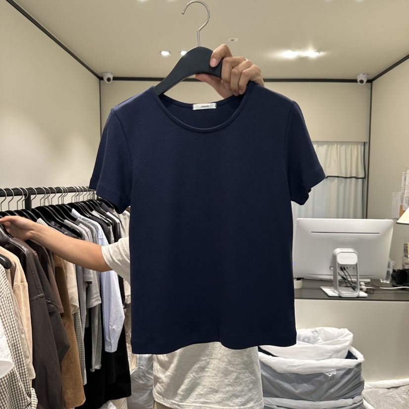 RE STOCK韓國代購㊣女士新品人氣時尚真品休閑T恤不含吊帶RE STOCKT恤圖色4