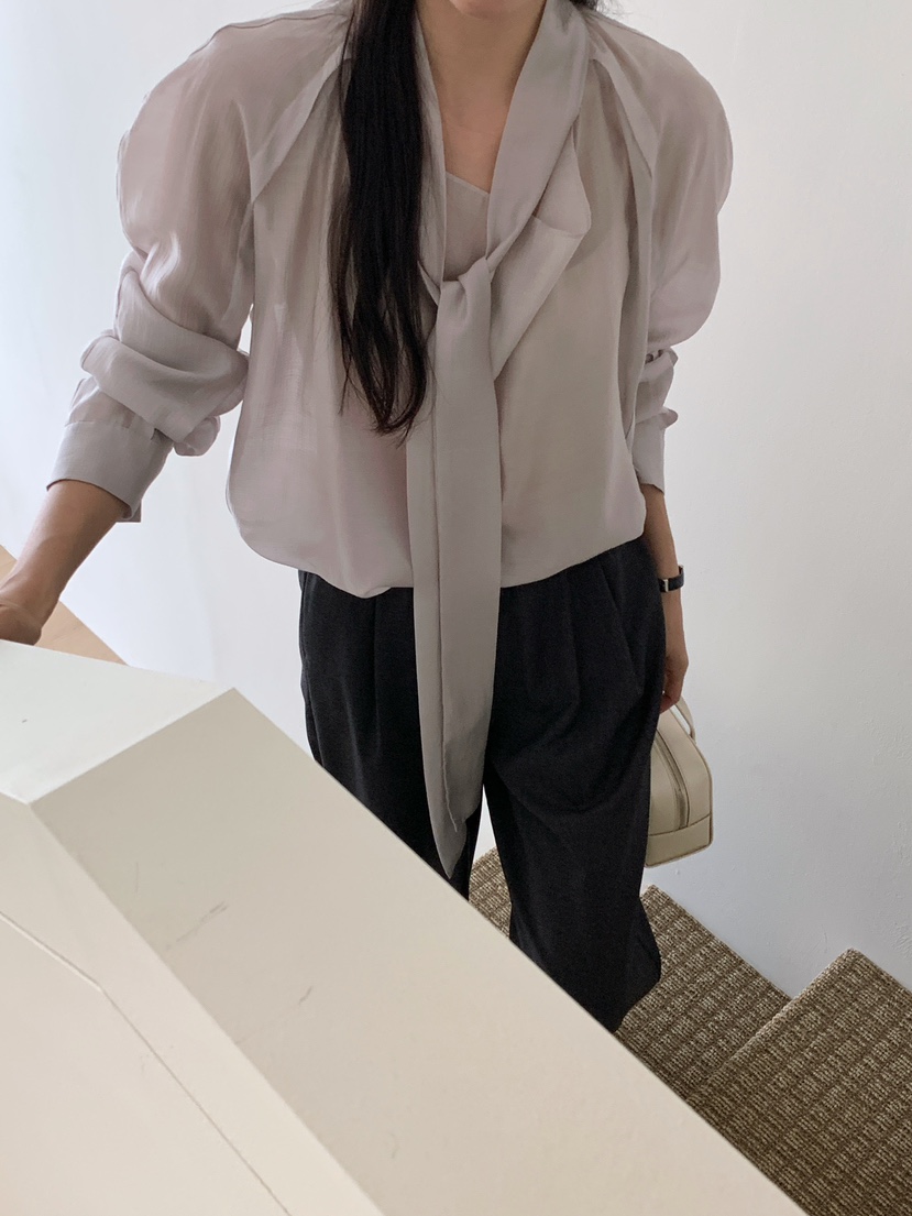 SANTAL東大門㊣實拍女士新品職業25秋冬時尚人氣襯衫蕾絲衫SANTAL襯衫/蕾絲衫