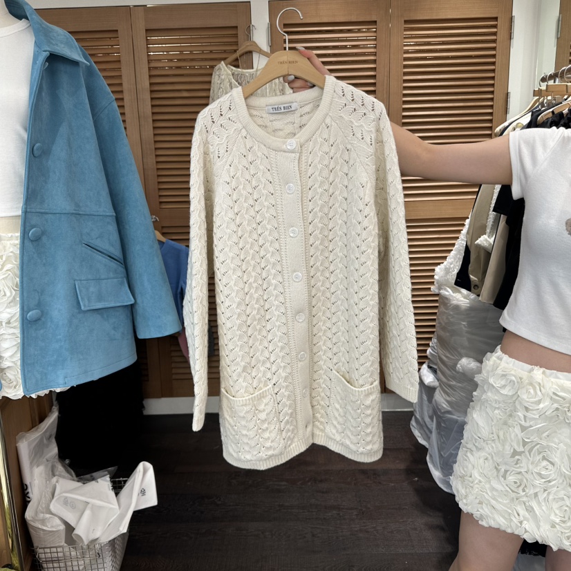 TRES BIEN東大門㊣實拍女士新品休閑真品熱賣25秋冬針織衫開衫TRES BIEN針織衫圖色1