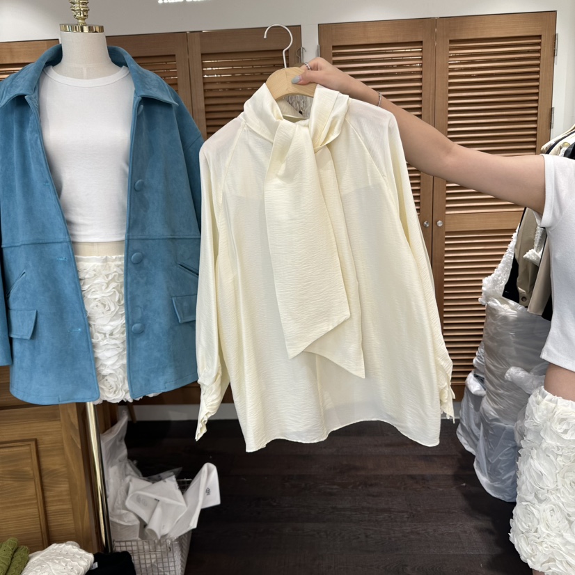 TRES BIEN東大門㊣直郵女士新品25秋冬職業休閑襯衫蕾絲衫TRES BIEN襯衫/蕾絲衫