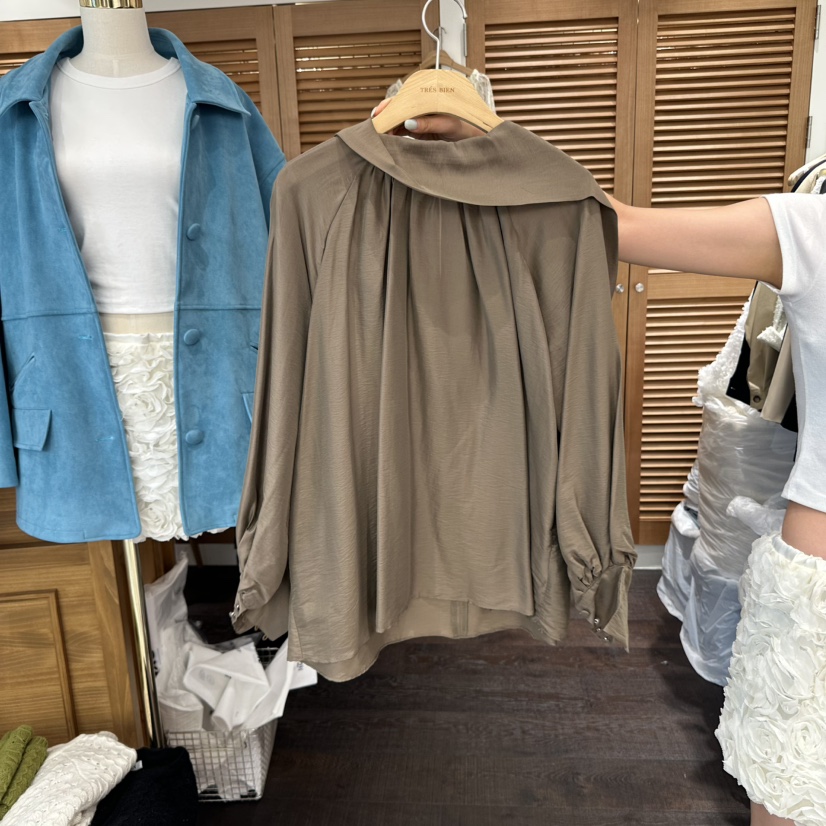 TRES BIEN東大門㊣直郵女士新品25秋冬職業休閑襯衫蕾絲衫TRES BIEN襯衫/蕾絲衫圖色2