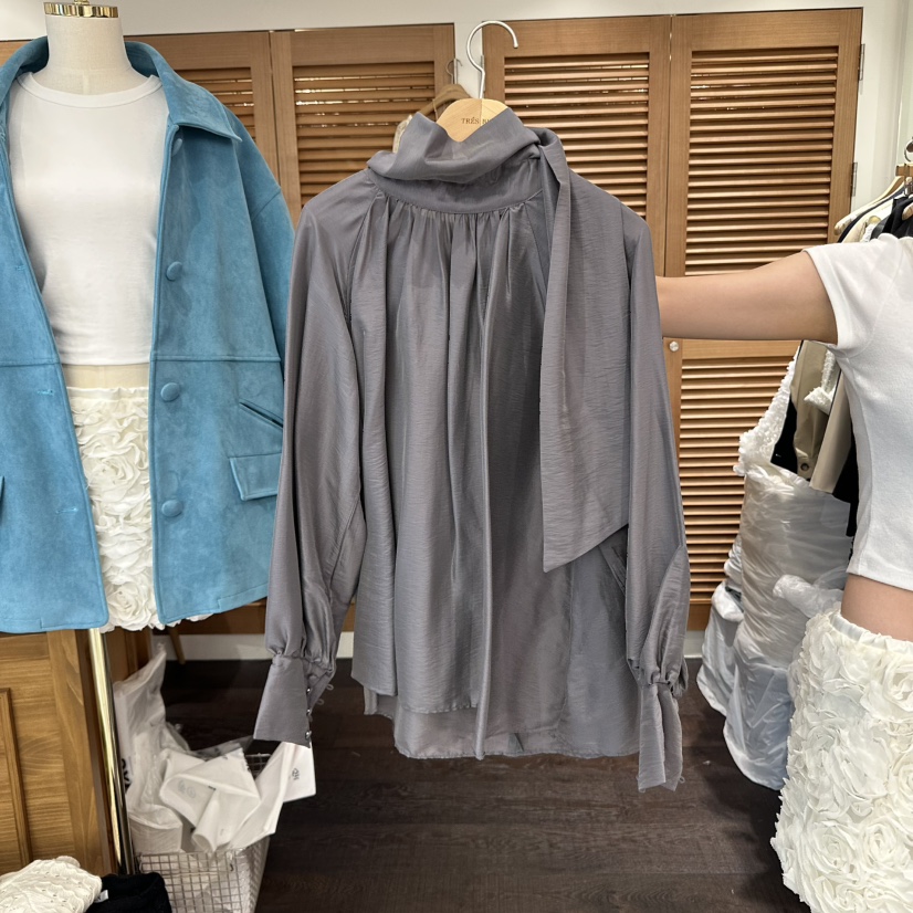 TRES BIEN東大門㊣直郵女士新品25秋冬職業休閑襯衫蕾絲衫TRES BIEN襯衫/蕾絲衫圖色3