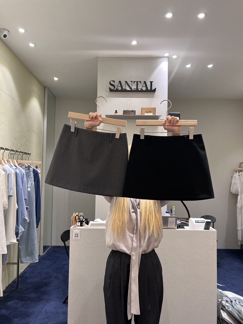 SANTAL韓國直郵㊣女士新品人氣休閑25秋冬真品熱賣時尚短裙SANTAL短裙