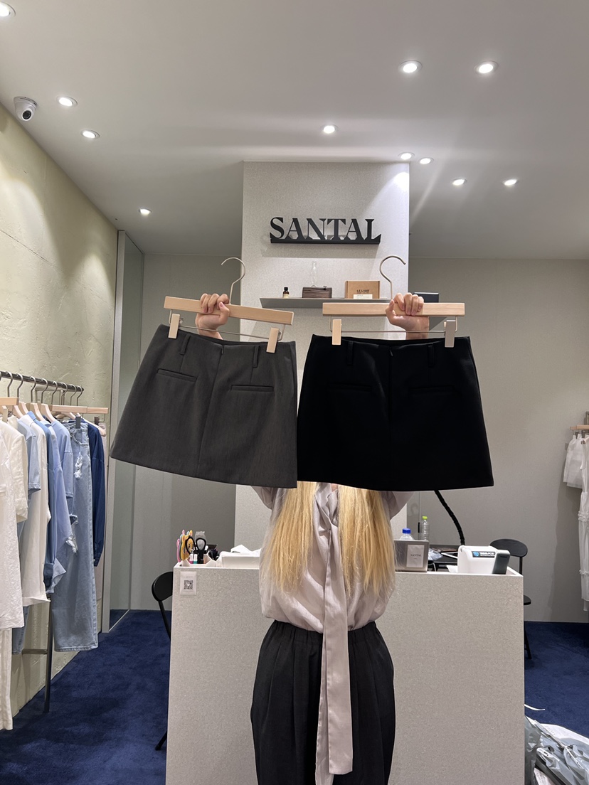 SANTAL韓國直郵㊣女士新品人氣休閑25秋冬真品熱賣時尚短裙SANTAL短裙