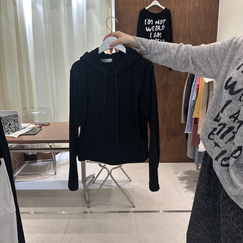 BUCKLE韓國代購㊣女士新款25秋冬人氣職業時尚推薦衛衣兜帽BUCKLE衛衣圖色3